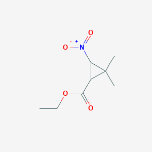 Cyclopropanecarboxylic acid, 2,2-dimethyl-3-nitro-, ethyl ester (9CI)