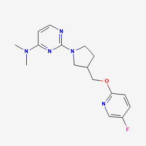 B6437956 2-(3-{[(5-fluoropyridin-2-yl)oxy]methyl}pyrrolidin-1-yl)-N,N-dimethylpyrimidin-4-amine CAS No. 2549064-69-7