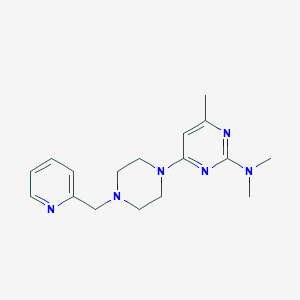 molecular formula C17H24N6 B6438122 N,N,4-trimethyl-6-{4-[(pyridin-2-yl)methyl]piperazin-1-yl}pyrimidin-2-amine CAS No. 2549016-69-3