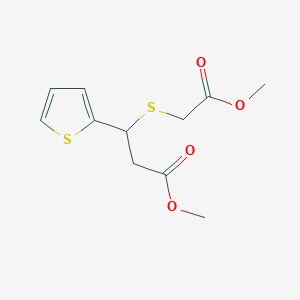 molecular formula C11H14O4S2 B064382 Methyl 3-[(2-methoxy-2-oxoethyl)thio]-3-(2-thienyl)propanoate CAS No. 175276-43-4