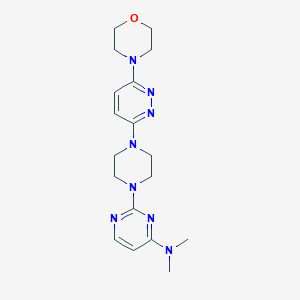 molecular formula C18H26N8O B6438376 N,N-dimethyl-2-{4-[6-(morpholin-4-yl)pyridazin-3-yl]piperazin-1-yl}pyrimidin-4-amine CAS No. 2548993-13-9