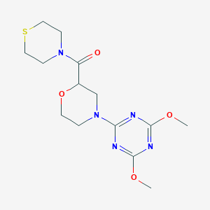 B6438639 2,4-dimethoxy-6-[2-(thiomorpholine-4-carbonyl)morpholin-4-yl]-1,3,5-triazine CAS No. 2549062-51-1