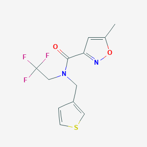 B6438848 5-methyl-N-[(thiophen-3-yl)methyl]-N-(2,2,2-trifluoroethyl)-1,2-oxazole-3-carboxamide CAS No. 1234900-83-4