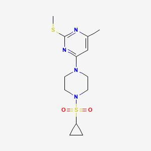 molecular formula C13H20N4O2S2 B6438875 4-[4-(cyclopropanesulfonyl)piperazin-1-yl]-6-methyl-2-(methylsulfanyl)pyrimidine CAS No. 2549055-44-7