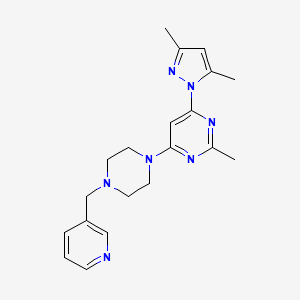 B6439151 4-(3,5-dimethyl-1H-pyrazol-1-yl)-2-methyl-6-{4-[(pyridin-3-yl)methyl]piperazin-1-yl}pyrimidine CAS No. 2549052-79-9