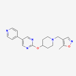 B6439357 2-({1-[(5-methyl-1,2-oxazol-4-yl)methyl]piperidin-4-yl}oxy)-5-(pyridin-4-yl)pyrimidine CAS No. 2549056-87-1