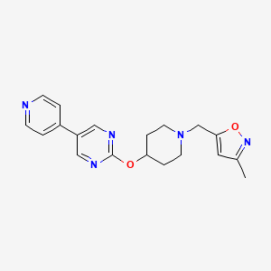 molecular formula C19H21N5O2 B6439359 2-({1-[(3-methyl-1,2-oxazol-5-yl)methyl]piperidin-4-yl}oxy)-5-(pyridin-4-yl)pyrimidine CAS No. 2549037-45-6