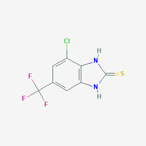 molecular formula C8H4ClF3N2S B064394 4-chloro-6-(trifluoromethyl)-1H-benzo[d]imidazole-2-thiol CAS No. 175135-18-9