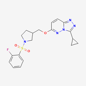 3-[({3-cyclopropyl-[1,2,4]triazolo[4,3-b]pyridazin-6-yl}oxy)methyl]-1-(2-fluorobenzenesulfonyl)pyrrolidine