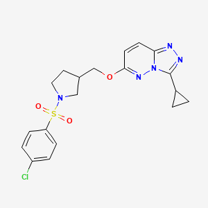 1-(4-chlorobenzenesulfonyl)-3-[({3-cyclopropyl-[1,2,4]triazolo[4,3-b]pyridazin-6-yl}oxy)methyl]pyrrolidine