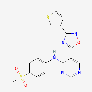 molecular formula C17H13N5O3S2 B6439973 N-(4-methanesulfonylphenyl)-5-[3-(thiophen-3-yl)-1,2,4-oxadiazol-5-yl]pyrimidin-4-amine CAS No. 2549035-02-9