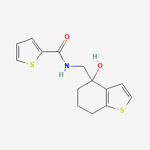 molecular formula C14H15NO2S2 B6440016 N-[(4-hydroxy-4,5,6,7-tetrahydro-1-benzothiophen-4-yl)methyl]thiophene-2-carboxamide CAS No. 2549014-50-6