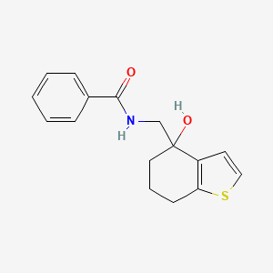 molecular formula C16H17NO2S B6440097 N-[(4-hydroxy-4,5,6,7-tetrahydro-1-benzothiophen-4-yl)methyl]benzamide CAS No. 2549010-37-7