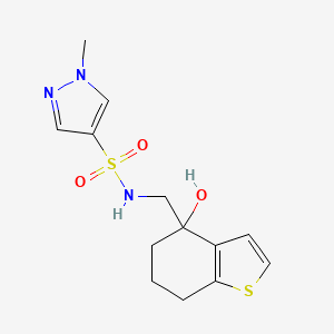 molecular formula C13H17N3O3S2 B6440104 N-[(4-hydroxy-4,5,6,7-tetrahydro-1-benzothiophen-4-yl)methyl]-1-methyl-1H-pyrazole-4-sulfonamide CAS No. 2549010-41-3