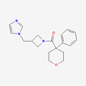 molecular formula C19H23N3O2 B6440246 1-{[1-(4-phenyloxane-4-carbonyl)azetidin-3-yl]methyl}-1H-imidazole CAS No. 2549031-98-1