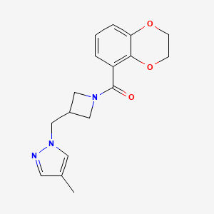 1-{[1-(2,3-dihydro-1,4-benzodioxine-5-carbonyl)azetidin-3-yl]methyl}-4-methyl-1H-pyrazole