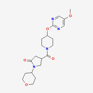 4-{4-[(5-methoxypyrimidin-2-yl)oxy]piperidine-1-carbonyl}-1-(oxan-4-yl)pyrrolidin-2-one
