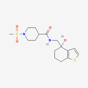 molecular formula C16H24N2O4S2 B6440462 N-[(4-hydroxy-4,5,6,7-tetrahydro-1-benzothiophen-4-yl)methyl]-1-methanesulfonylpiperidine-4-carboxamide CAS No. 2548988-90-3