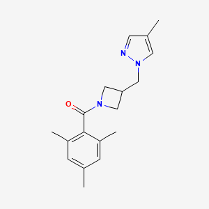 4-methyl-1-{[1-(2,4,6-trimethylbenzoyl)azetidin-3-yl]methyl}-1H-pyrazole