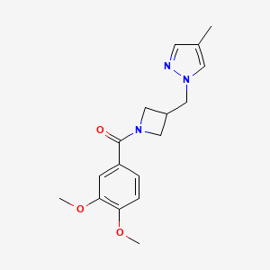 1-{[1-(3,4-dimethoxybenzoyl)azetidin-3-yl]methyl}-4-methyl-1H-pyrazole