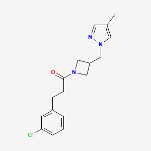 3-(3-chlorophenyl)-1-{3-[(4-methyl-1H-pyrazol-1-yl)methyl]azetidin-1-yl}propan-1-one