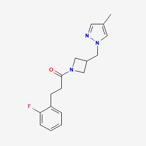 3-(2-fluorophenyl)-1-{3-[(4-methyl-1H-pyrazol-1-yl)methyl]azetidin-1-yl}propan-1-one