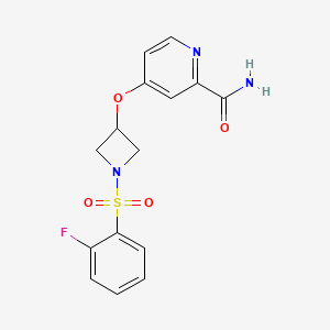 4-{[1-(2-fluorobenzenesulfonyl)azetidin-3-yl]oxy}pyridine-2-carboxamide