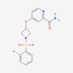 molecular formula C15H14BrN3O4S B6440835 4-{[1-(2-bromobenzenesulfonyl)azetidin-3-yl]oxy}pyridine-2-carboxamide CAS No. 2549052-39-1