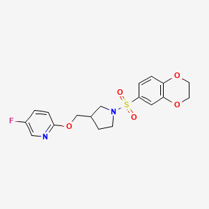2-{[1-(2,3-dihydro-1,4-benzodioxine-6-sulfonyl)pyrrolidin-3-yl]methoxy}-5-fluoropyridine