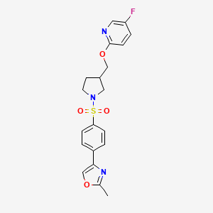 5-fluoro-2-({1-[4-(2-methyl-1,3-oxazol-4-yl)benzenesulfonyl]pyrrolidin-3-yl}methoxy)pyridine