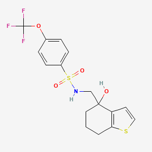 N-[(4-hydroxy-4,5,6,7-tetrahydro-1-benzothiophen-4-yl)methyl]-4-(trifluoromethoxy)benzene-1-sulfonamide