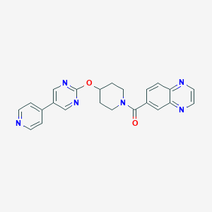 B6441197 6-(4-{[5-(pyridin-4-yl)pyrimidin-2-yl]oxy}piperidine-1-carbonyl)quinoxaline CAS No. 2549051-17-2