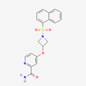 molecular formula C19H17N3O4S B6441233 4-{[1-(naphthalene-1-sulfonyl)azetidin-3-yl]oxy}pyridine-2-carboxamide CAS No. 2549053-84-9