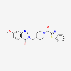 3-{[1-(1,3-benzothiazole-2-carbonyl)piperidin-4-yl]methyl}-7-methoxy-3,4-dihydroquinazolin-4-one