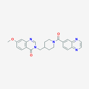 7-methoxy-3-{[1-(quinoxaline-6-carbonyl)piperidin-4-yl]methyl}-3,4-dihydroquinazolin-4-one