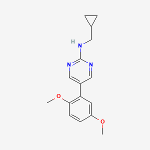 molecular formula C16H19N3O2 B6441669 N-(cyclopropylmethyl)-5-(2,5-dimethoxyphenyl)pyrimidin-2-amine CAS No. 2548982-89-2