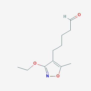 molecular formula C11H17NO3 B064418 5-(3-Ethoxy-5-methylisoxazol-4-yl)pentanal CAS No. 179169-95-0
