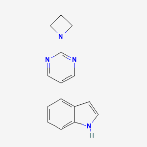 molecular formula C15H14N4 B6442197 4-[2-(azetidin-1-yl)pyrimidin-5-yl]-1H-indole CAS No. 2640935-13-1