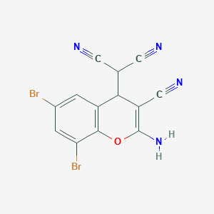 2-(2-amino-6,8-dibromo-3-cyano-4H-chromen-4-yl)malononitrile