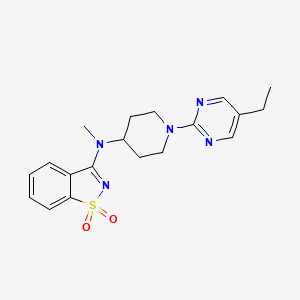 molecular formula C19H23N5O2S B6442315 N-[1-(5-ethylpyrimidin-2-yl)piperidin-4-yl]-N-methyl-1,1-dioxo-1,2-benzothiazol-3-amine CAS No. 2549045-13-6