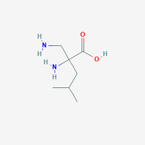 molecular formula C7H16N2O2 B064424 2-Amino-2-(aminomethyl)-4-methylpentanoic acid CAS No. 170384-28-8