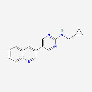 B6442561 N-(cyclopropylmethyl)-5-(quinolin-3-yl)pyrimidin-2-amine CAS No. 2549051-55-8