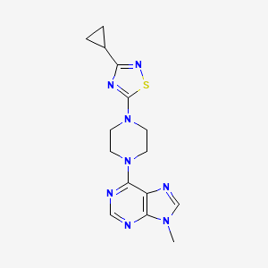 B6442634 6-[4-(3-cyclopropyl-1,2,4-thiadiazol-5-yl)piperazin-1-yl]-9-methyl-9H-purine CAS No. 2549051-61-6