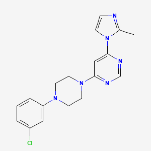 B6443074 4-[4-(3-chlorophenyl)piperazin-1-yl]-6-(2-methyl-1H-imidazol-1-yl)pyrimidine CAS No. 2549051-49-0