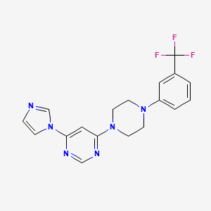 molecular formula C18H17F3N6 B6443188 4-(1H-imidazol-1-yl)-6-{4-[3-(trifluoromethyl)phenyl]piperazin-1-yl}pyrimidine CAS No. 2640895-20-9