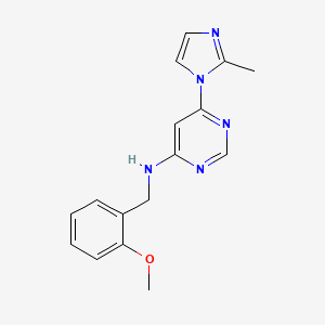 molecular formula C16H17N5O B6443198 N-[(2-methoxyphenyl)methyl]-6-(2-methyl-1H-imidazol-1-yl)pyrimidin-4-amine CAS No. 2549055-57-2