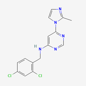 molecular formula C15H13Cl2N5 B6443577 N-[(2,4-dichlorophenyl)methyl]-6-(2-methyl-1H-imidazol-1-yl)pyrimidin-4-amine CAS No. 2548981-15-1