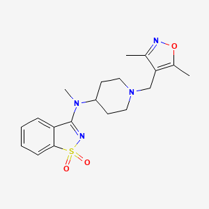 molecular formula C19H24N4O3S B6443836 N-[1-[(3,5-dimethyl-1,2-oxazol-4-yl)methyl]piperidin-4-yl]-N-methyl-1,1-dioxo-1,2-benzothiazol-3-amine CAS No. 2549003-39-4