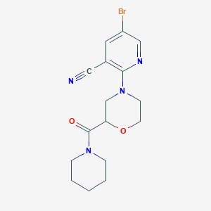 5-bromo-2-[2-(piperidine-1-carbonyl)morpholin-4-yl]pyridine-3-carbonitrile