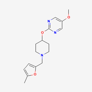 molecular formula C16H21N3O3 B6444333 5-methoxy-2-({1-[(5-methylfuran-2-yl)methyl]piperidin-4-yl}oxy)pyrimidine CAS No. 2549055-15-2